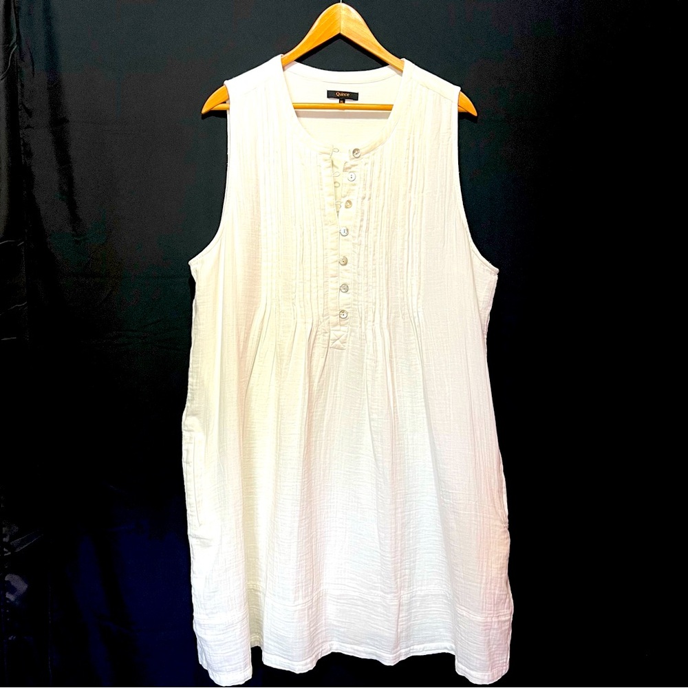 Quince Organic Cotton Gauze Sleeveless Swing Dress XL